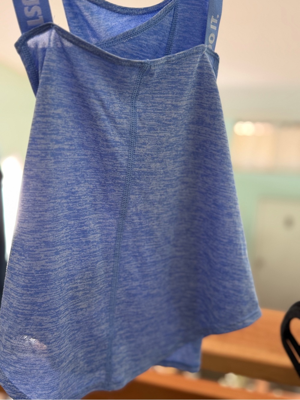Nike Heathered Blue Girls' Active Tank Top